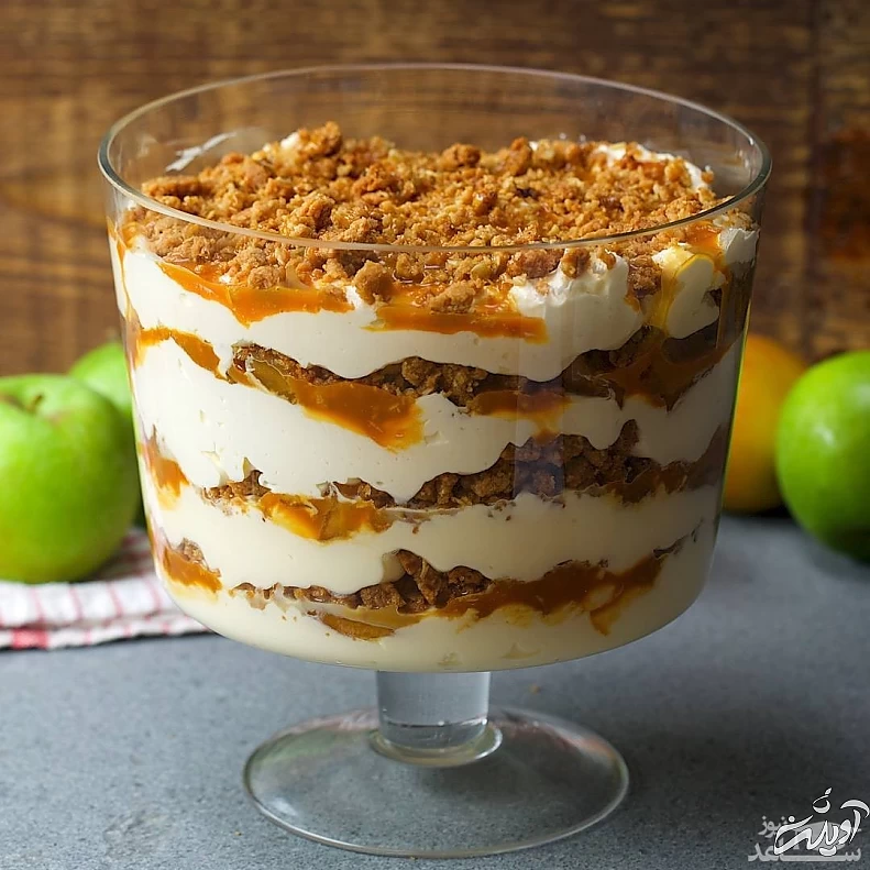 پودینگ کارامل و سیب